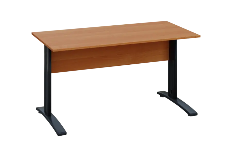 EPK 17 - 14 stůl kancelářský, kovová podnož černá, deska 18 mm, široký 1400 mm, olše jantar